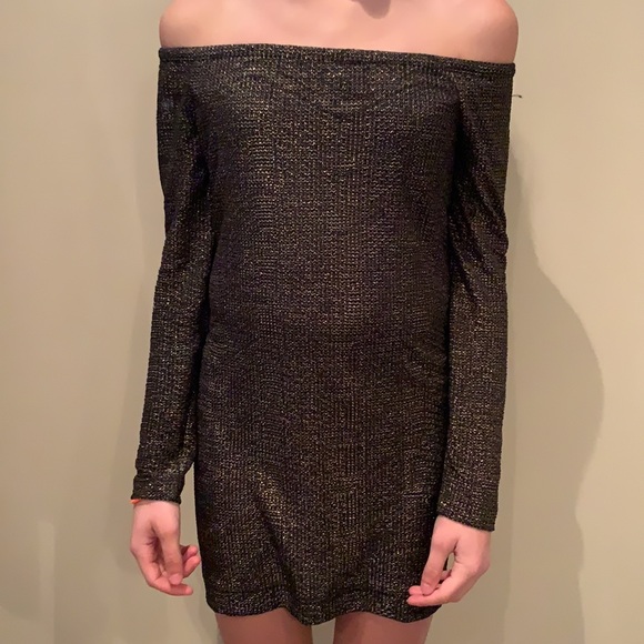 BCBGeneration Black & Gold Dress - Picture 2 of 7